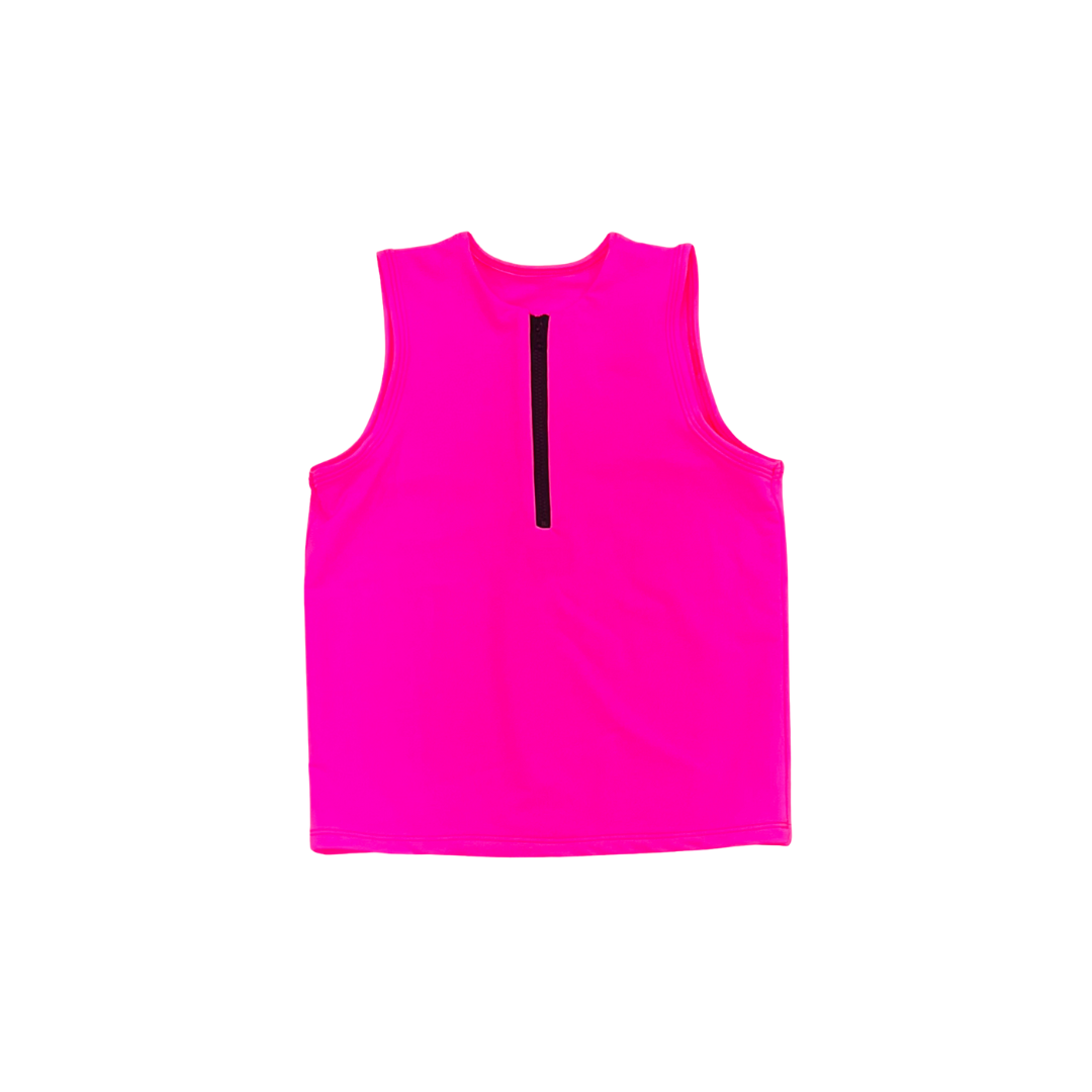 Neon Pink Swim Tank with zipper